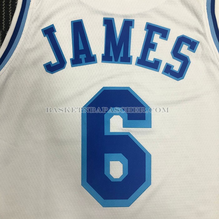 Maillot Los Angeles Lakers LeBron James NO 6 Classic 2019-20 Blanc